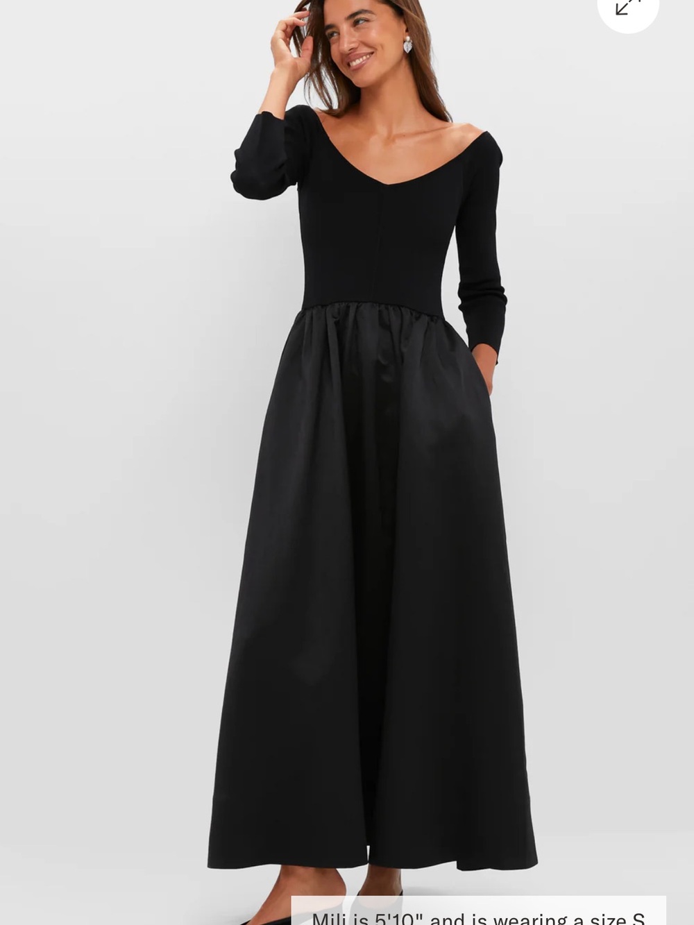 Tuckernuck Black Off-the-Shoulder Long Sleeve Maxi Dress